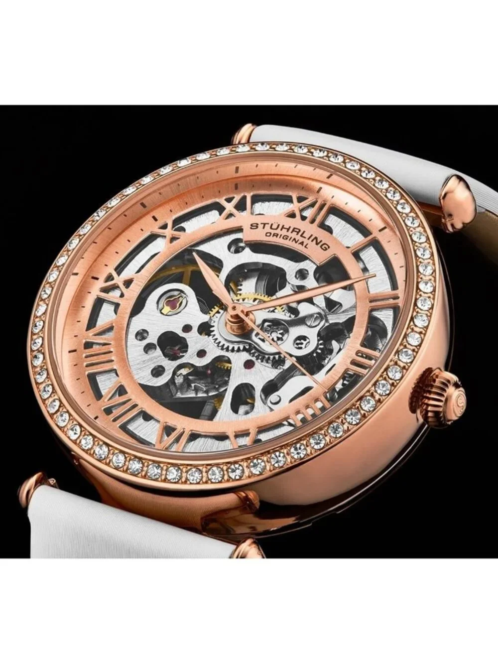 NWT Stuhrling Original Legacy Automatic Rose Gold Dial Ladies Watch